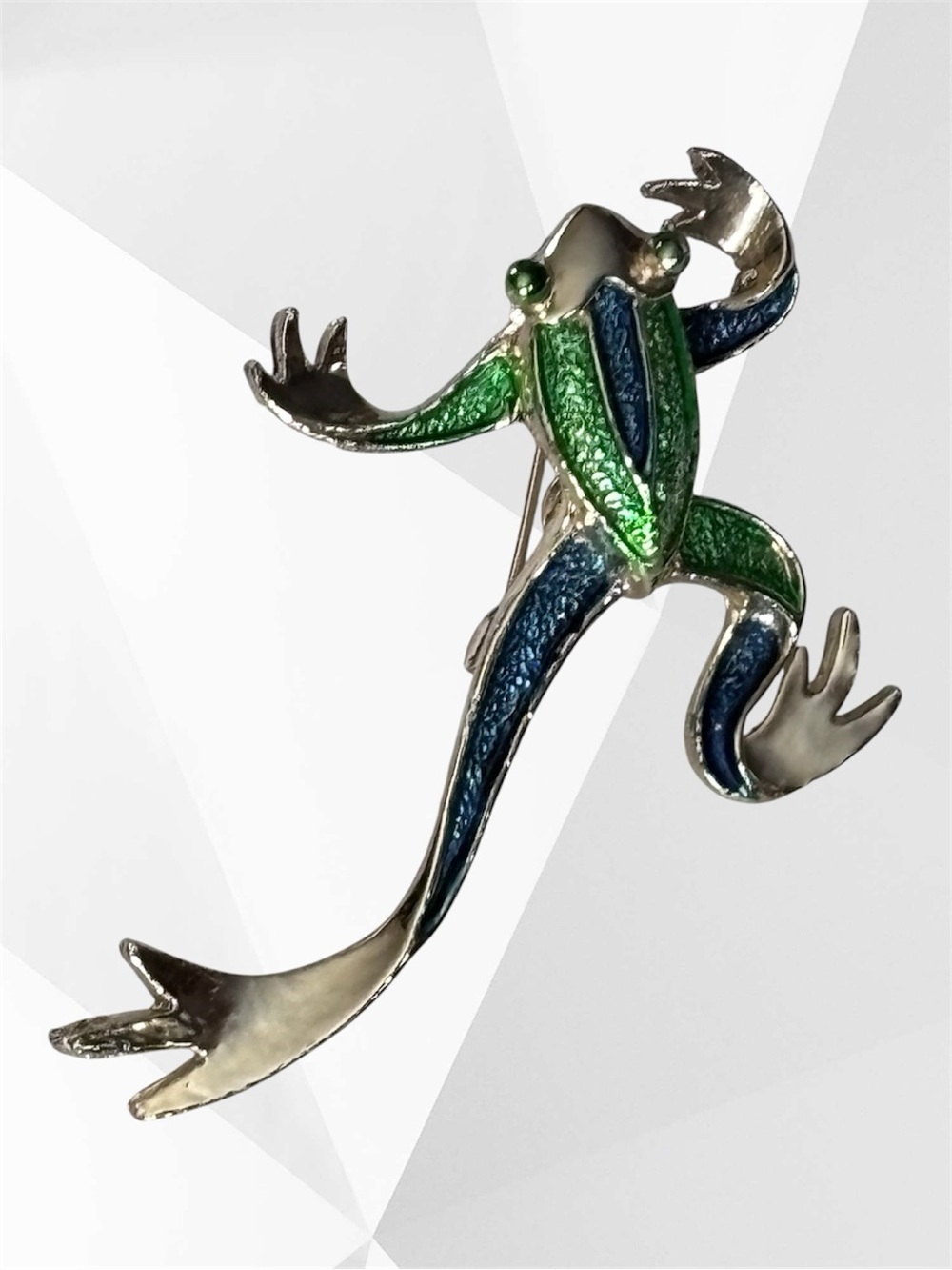 3/$20 VTG Gerry’s Blue & Green Enamel Frog Brooch